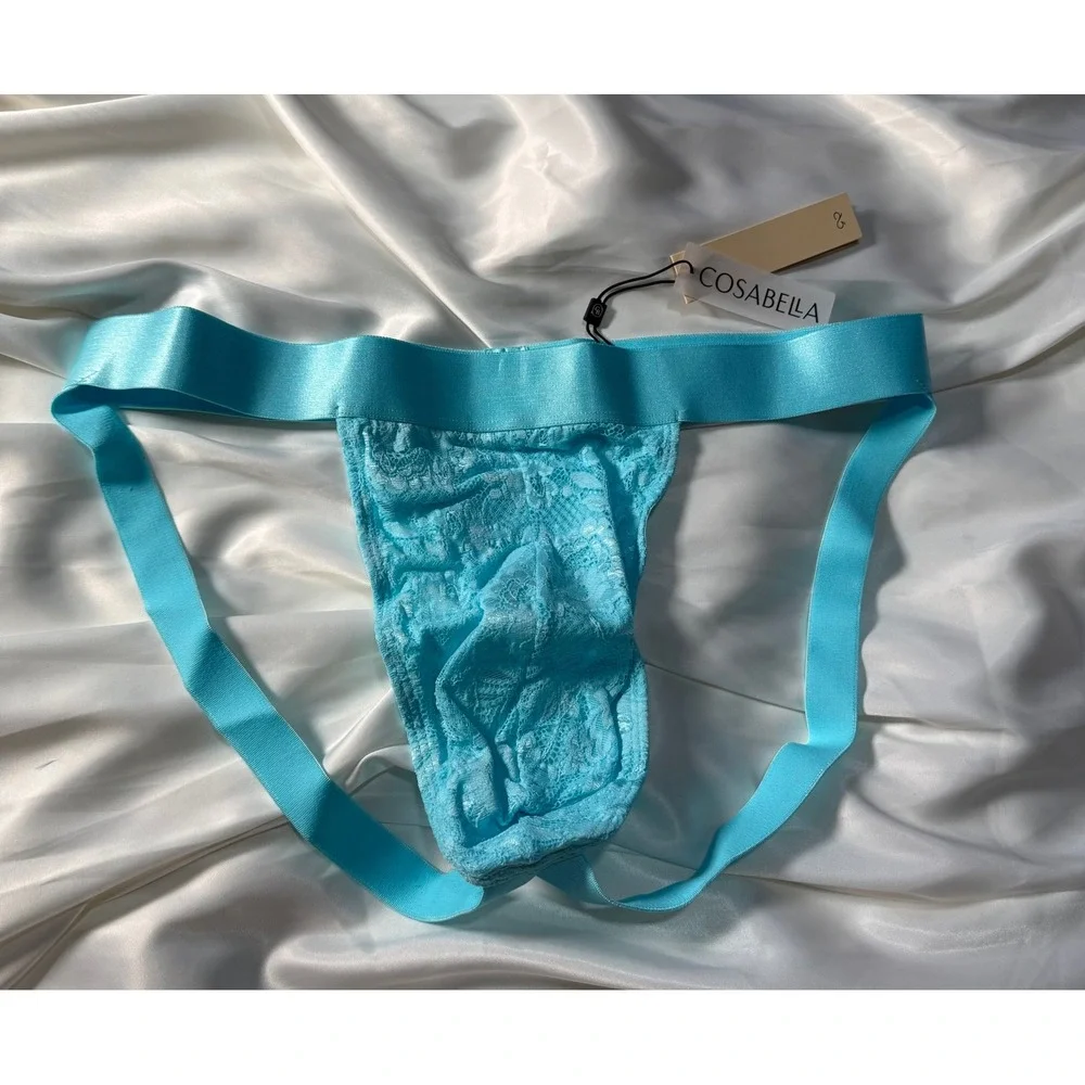 Cosabella Men's Andaman Sea Lace Jockstrap Bold Sexy Statement Underwear‎ M